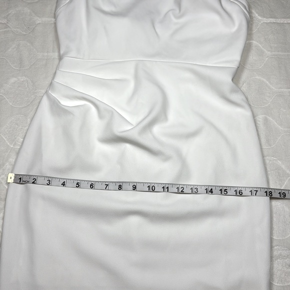 Bella Vista Womens White Cowl Neck Bodycon Mini Dress Thick Straps Size L - Picture 4 of 10
